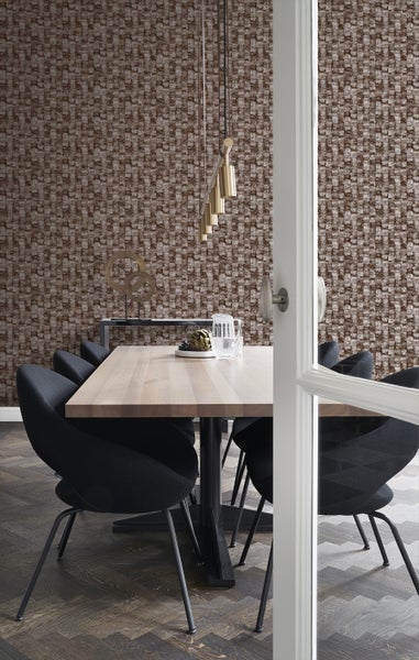 Origin Wallcoverings Tapete mit feiner Struktur Dunkelbraun - 53 cm x 10.05 m - 347359