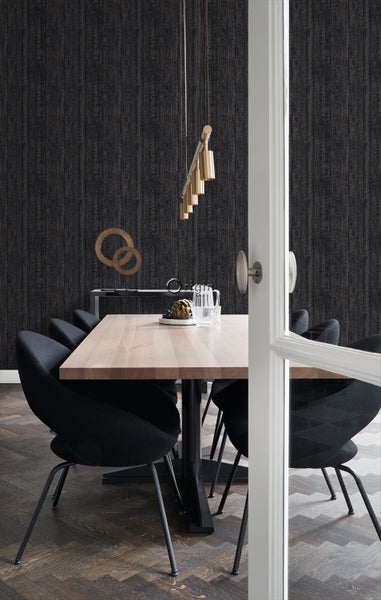 Origin Wallcoverings Tapete Holz-optik Schwarz - 53 cm x 10.05 m - 347531
