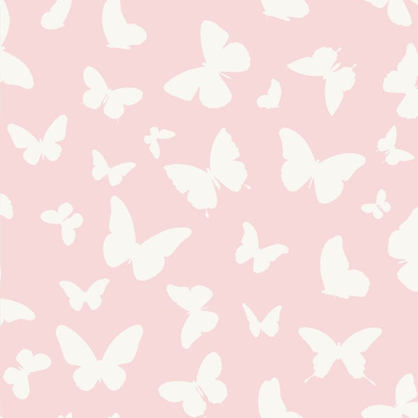 Origin Wallcoverings Tapete Schmetterlinge Rosa und Weiß - 53 cm x 10.05 m - 347691