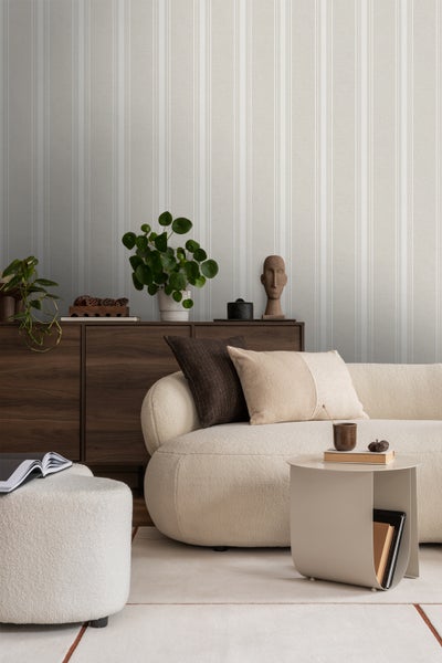 Sanders und Sanders Tapete Streifen Beige und Weiß - 53 cm x 10 m - 640204