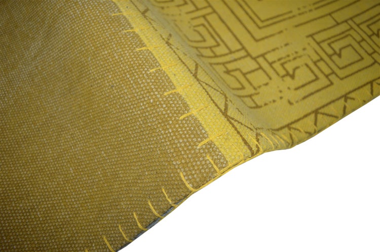 Kurzflor Teppich Rune Multi / Gelb Patchwork, Retro 120 x 170 cm
