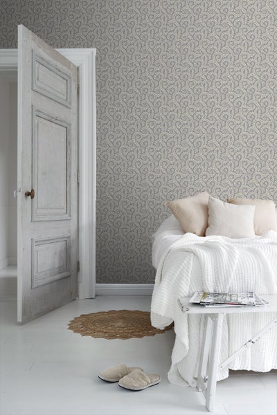 Borastapeter Tapete Blätter Graublau - 53 cm x 10.05 m - 660954