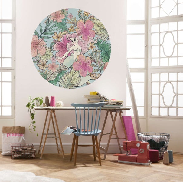 Disney selbstklebende runde Tapete Arielle die Meerjungfrau Multicolor - Ø 125 cm - 611716