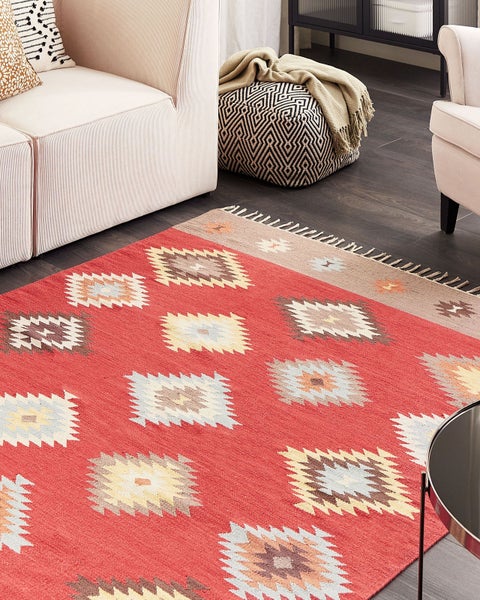 Teppich LORUT Bunt 160 x 230 cm Baumwolle Kelim