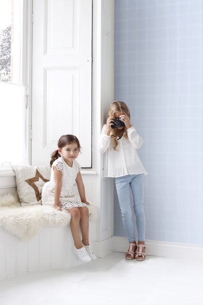 Origin Wallcoverings Tapete Karomuster Hellblau - 53 cm x 10.05 m - 346821