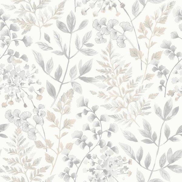 Borastapeter Tapete Blätter Grau - 53 cm x 11.2 m - 660121