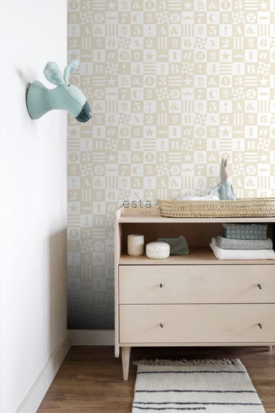ESTAhome Tapete Blöcke Beige - 53 cm x 10,05 m - 138727