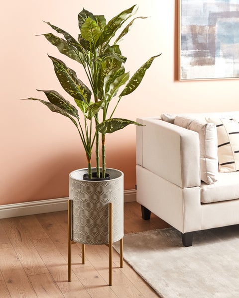 Blumentopf mit Beinen AUBRIETA Metall 31 cm Grau