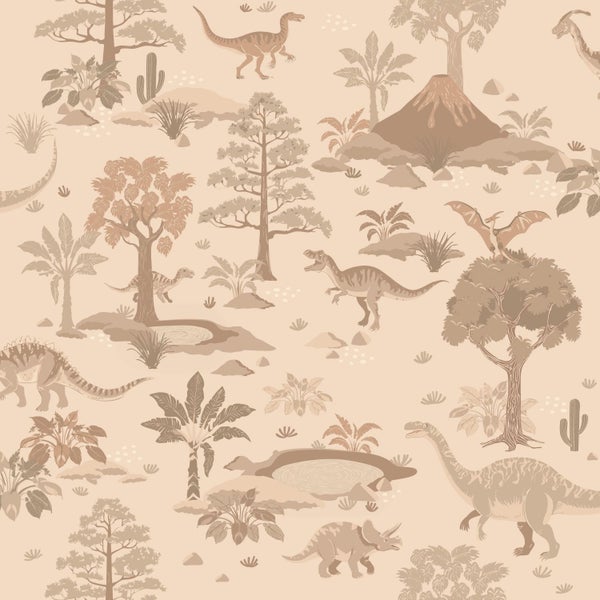 ESTAhome Tapete Dinosaurier Beige - 50 x 900 cm - 131659