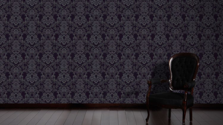 Tapete mit floralem Damastmuster