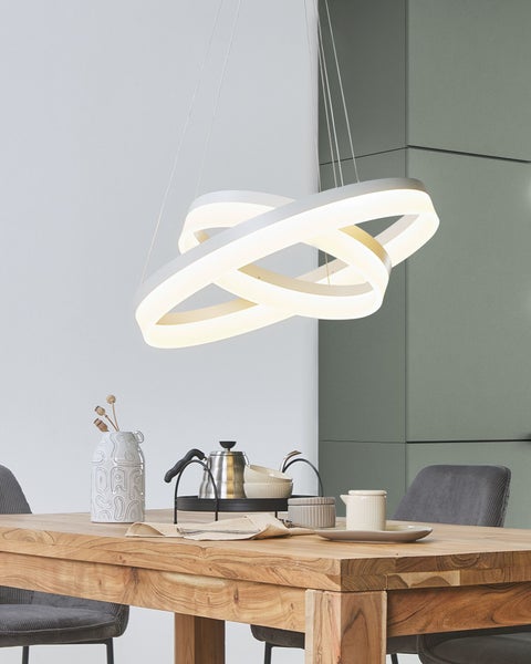 LED Hängeleuchte PUZI Metall Weiß