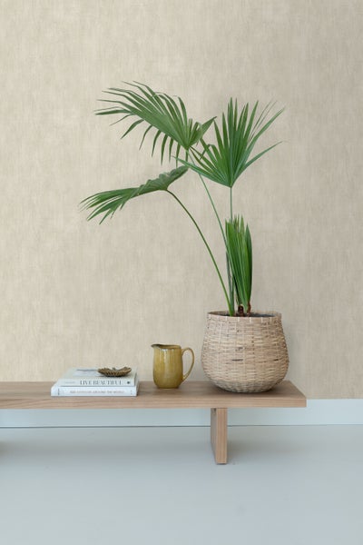 ESTAhome Tapete mit malerischem Effekt Beigebraun - 53 cm x 10.05 m - 148733