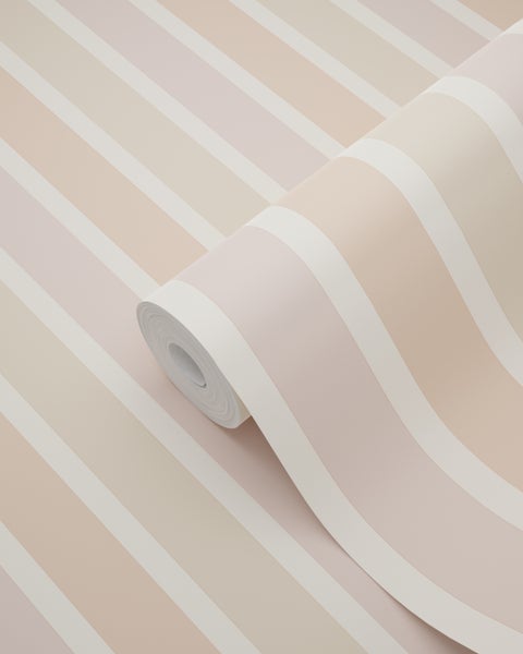 ESTAhome Tapete Streifen Beige, Terrakotta und mauve-violett - 50 x 900 cm - 131505