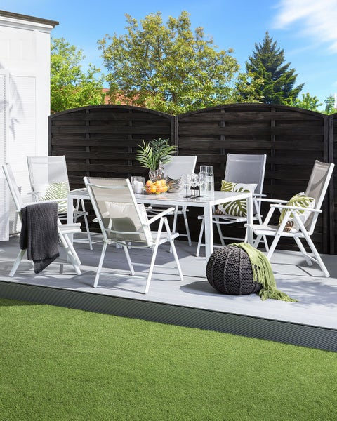 Gartenstuhl 6er Set CATANIA Metall Grau