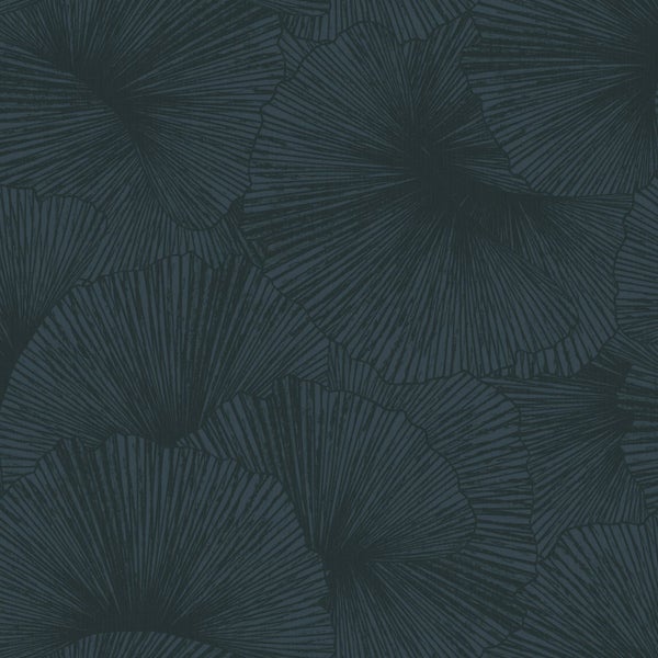 Origin Wallcoverings Tapete 3D Muster Blätter Dunkelblau - 50 x 900 cm - 348012