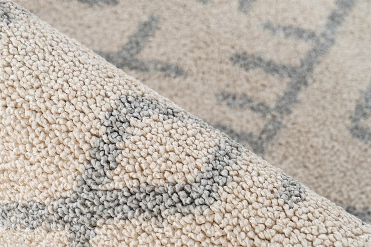 Kurzflor Teppich Emrys Creme Modern 80 x 150 cm