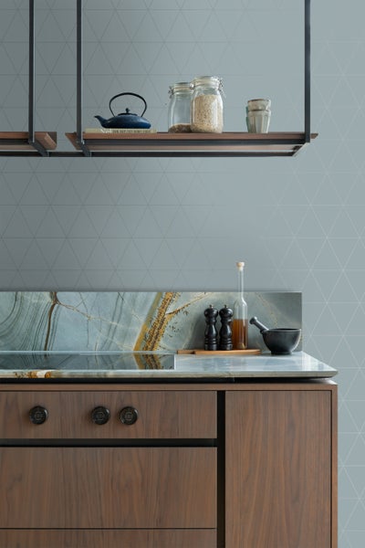 Origin Wallcoverings Tapete grafische Dreiecke Graublau - 53 cm x 10.05 m - 347713