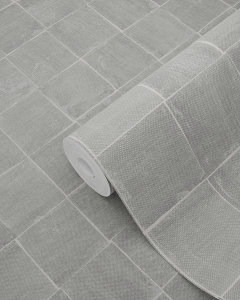 ESTAhome Tapete Fliesenmuster Grau - 53 cm x 10.05 m - 148317