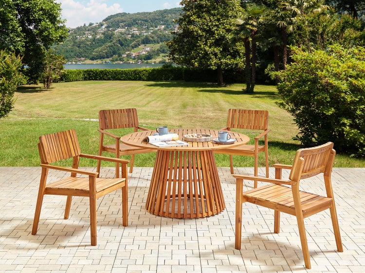 Gartentisch AGELLO 120 cm 120 cm Akazienholz Braun
