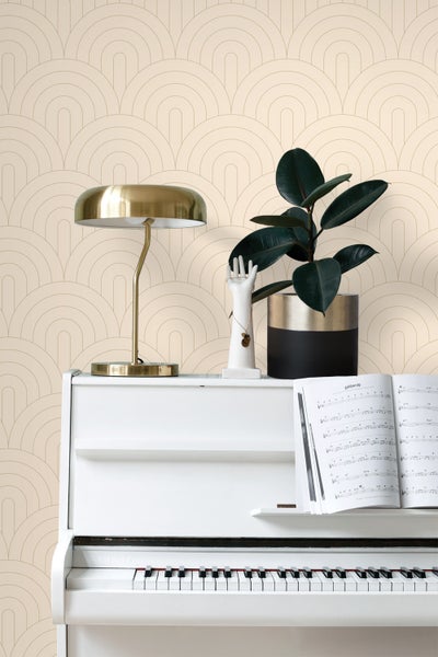 ESTAhome Tapete Art Decó Muster Beige - 50 x 900 cm - 139777