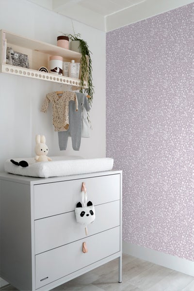 ESTAhome Tapete Blumen Violett - 53 cm x 10.05 m - 139883