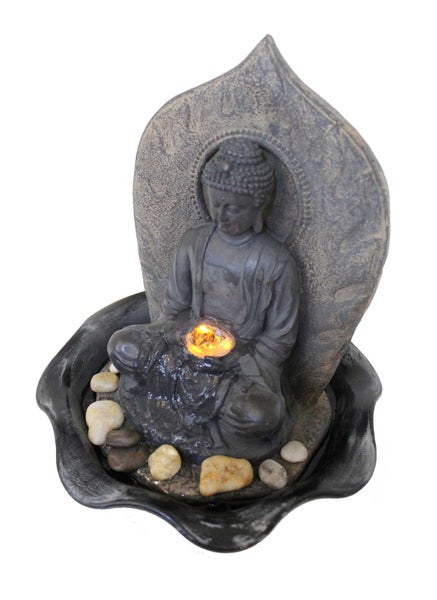 Zimmerbrunnen Dekobrunnen FoBuddha warmweiße LED antikfinish 10465