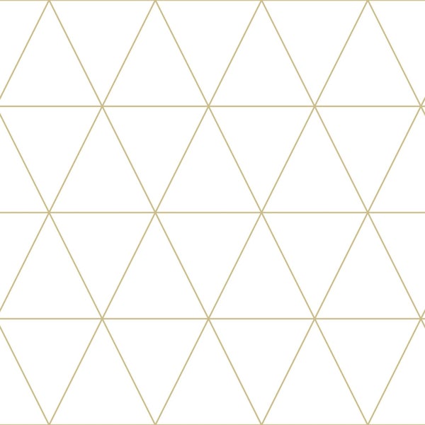 Origin Wallcoverings Tapete grafische Dreiecke Weiß und Gold - 53 cm x 10.05 m - 347682