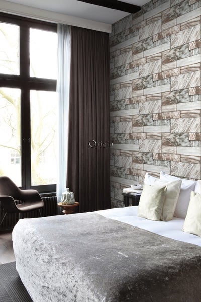 Origin Wallcoverings Tapete Marmor-Optik Hellbraun - 53 cm x 10,05 m - 337255