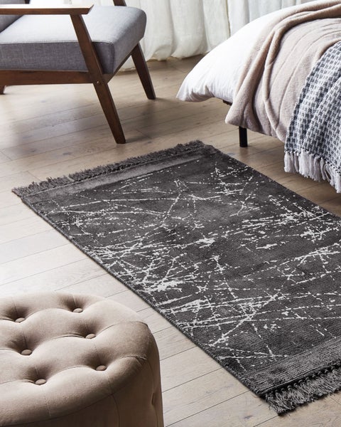 Teppich HANLI Dunkelgrau 80 x 150 cm Viskose
