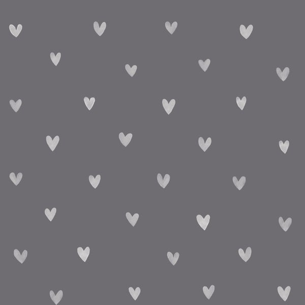 Walls4You Tapete Konfetti Herzen Dunkelgrau - 0,53 x 10,05 m - 935283