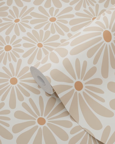 ESTAhome Tapete Gänseblümchen Beige - 53 cm x 10.05 m - 131148