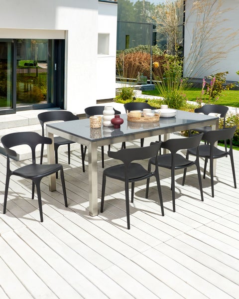 Esszimmerstuhl 8er Set GUBBIO Schwarz