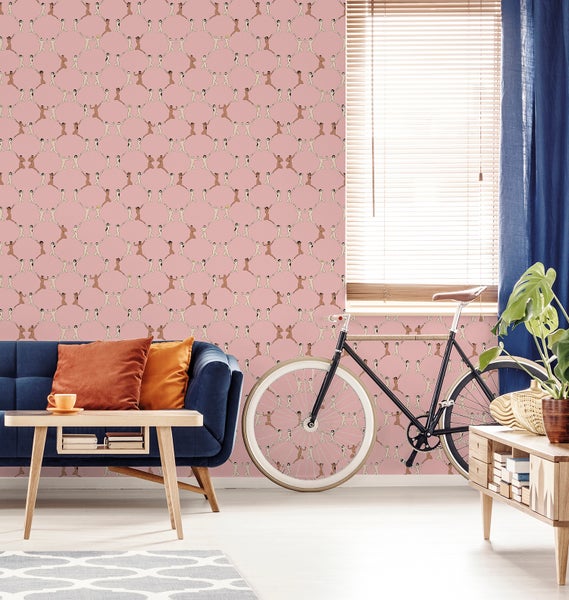 Walls4You Tapete menschlichen Silhouetten Rosa und Braun - 53 cm x 10 m - 640340