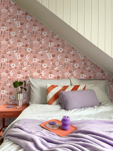 ESTAhome Tapete Blumen Terrakottarosa - 50 x 900 cm - 131069