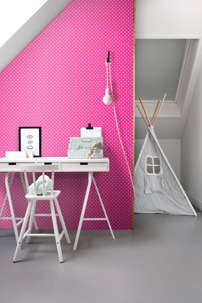 ESTAhome Tapete Punkte Rosa - 53 cm x 10.05 m - 115741