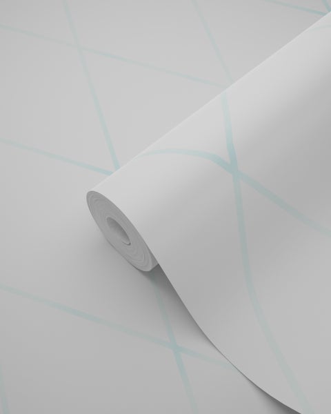 Origin Wallcoverings Tapete Karomuster Weiß und Pastell Mintgrün - 53 cm x 10.05 m - 347494
