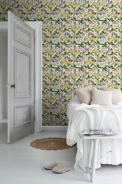 Borastapeter Tapete Feldblumen Beige und Mehrfarbig - 53 cm x 10.05 m - 660733