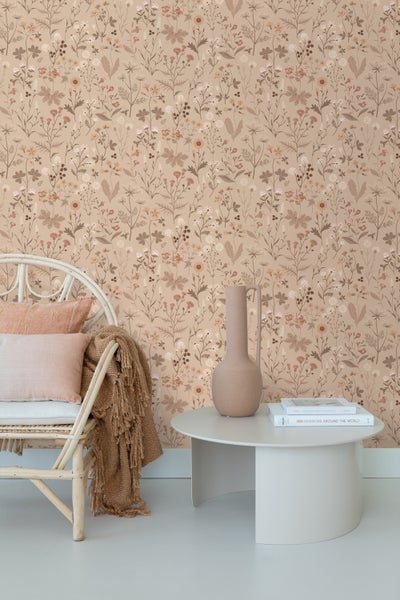 ESTAhome Tapete Feldblumen Sandbeige - 53 cm x 10.05 m - 139840