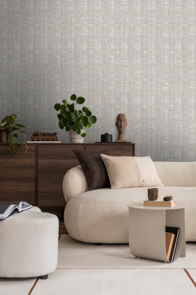 Sanders und Sanders Tapete Leinen-Optik Grau - 53 cm x 10 m - 640259