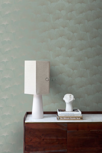 Origin Wallcoverings Tapete Ginkgoblätter Salbeigrün - 53 cm x 10.05 m - 347733