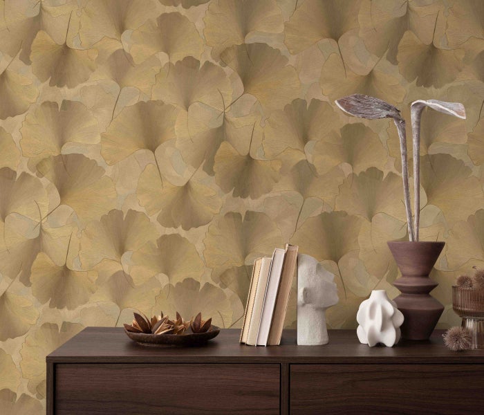 Erismann Tapete Ginkgoblätter Gold - 53 cm x 10.05 m - 662393