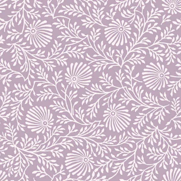ESTAhome Tapete Blumenmuster Violett - 50 x 900 cm - 131515