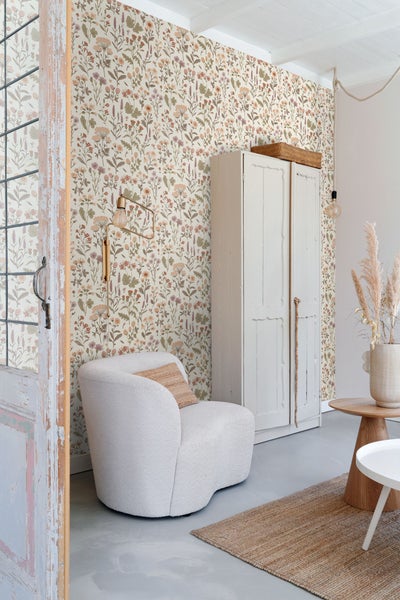 Sanders und Sanders Tapete Feldblumen Graugrün - 50 x 900 cm - 935380
