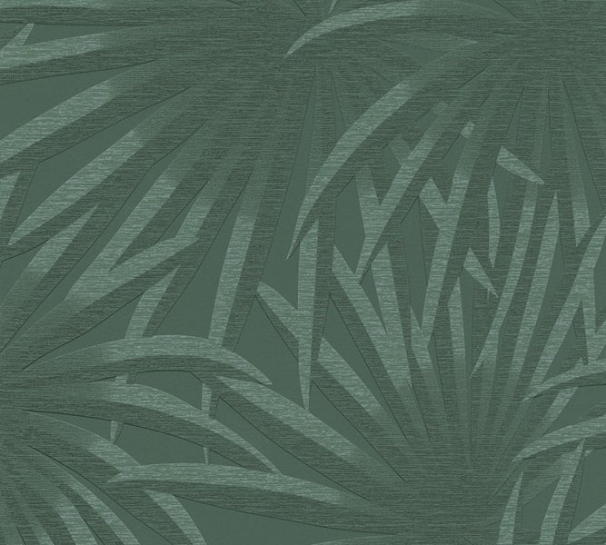 Zimmeransicht mit gemusterter Tapete, Bank, Buch und Fenster