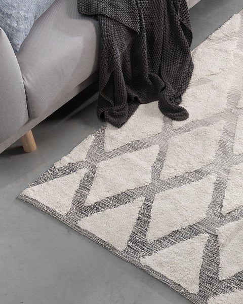 Teppich PENDIK Hellbeige 140 x 200 cm Baumwolle
