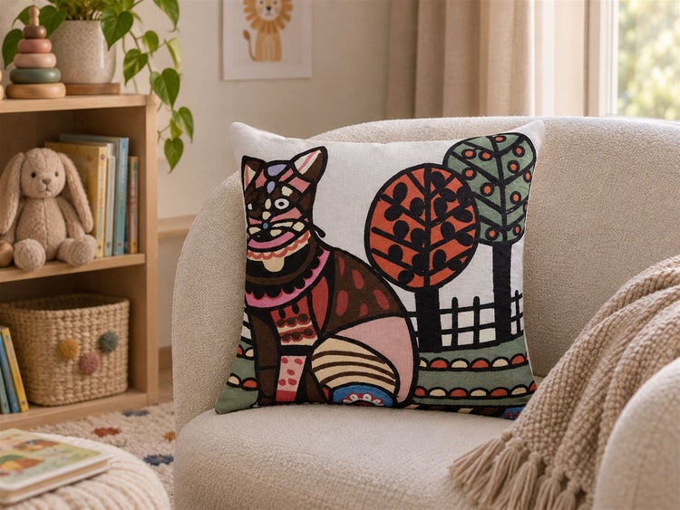 Dekokissen MEHSANA 50 x 50 cm Bouclé Bunt Tiermuster