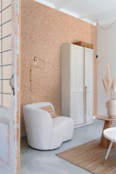 ESTAhome Tapete Blätter Terrakotta - 50 x 900 cm - 131140