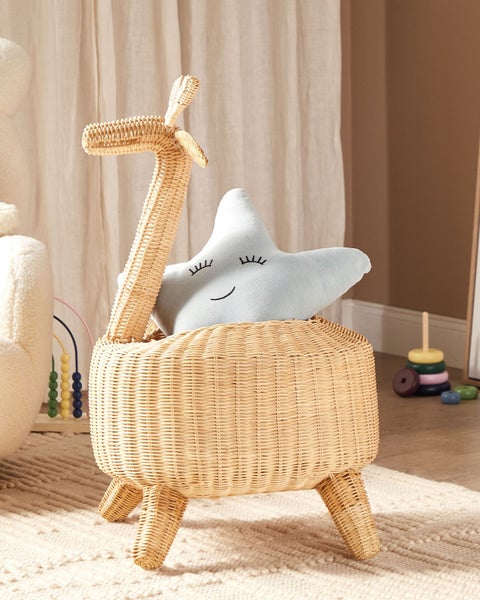 Kinder Aufbewahrungskorb Giraffe HAINAN Rattan Naturfarben