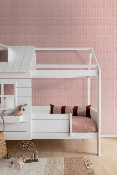 ESTAhome Tapete Fliesenmuster Hellrosa - 50 x 900 cm - 131539