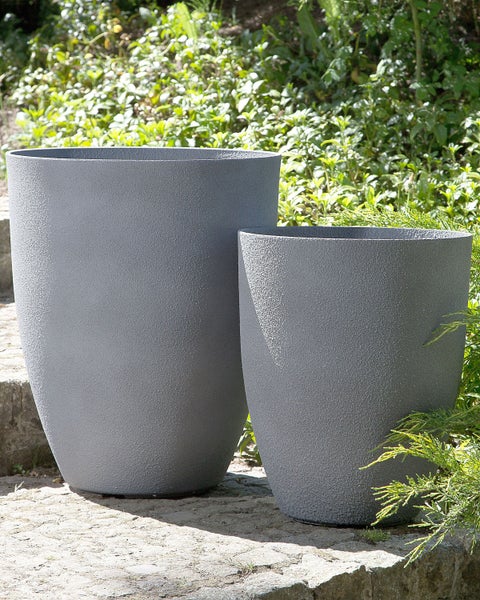 Blumenkübel CROTON Stein 43 cm Hellgrau